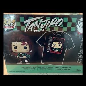 Funko pop demon slayer Tanjiro with XL tee shirt NWT